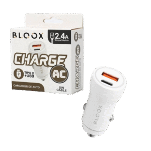 CARGADOR PARA AUTO 38W USB A + USB C / PD (AC-SIN CABLE)